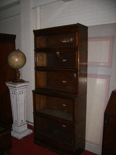 1 stapel Globe Wernicke met secretaire deel, antik Eiche Globe Wernicke Bucherschrank mit Sekretar Teil