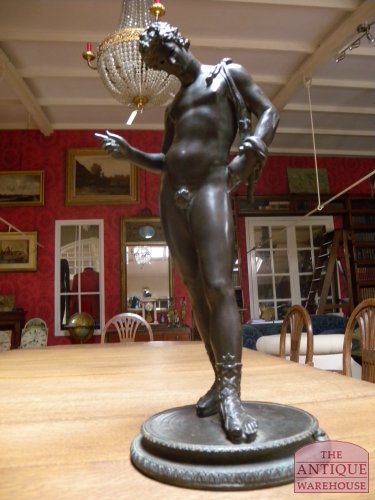 antiek bronzen beeld "Narcissus"