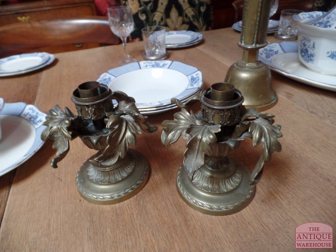 antiek bronzen kandelaars