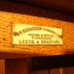 Antiek bureau, Engels, eiken, circa 1900 2