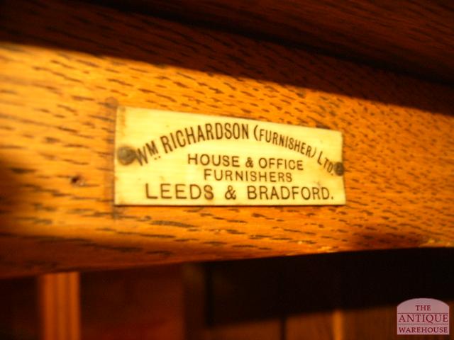 Antiek bureau, Engels, eiken, circa 1900 2