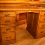 Antiek bureau, Engels, eiken, circa 1900 3