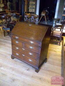 antiek eiken 18 de eeuws klep bureau, VERKOCHT