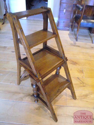 Antiek eiken bibliotheek trapje 2