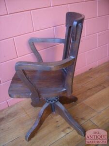 antiek eiken bureaustoel, circa 1920, VERKOCHT