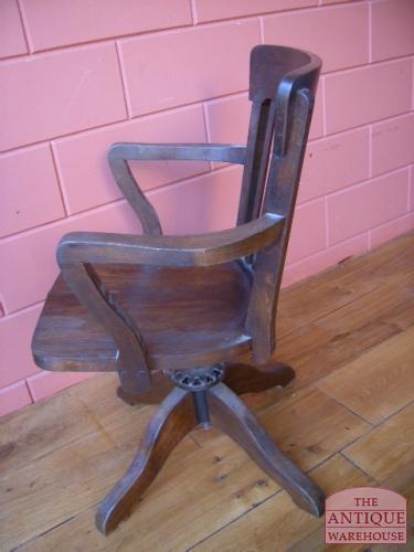 antiek eiken bureaustoel, circa 1920, VERKOCHT