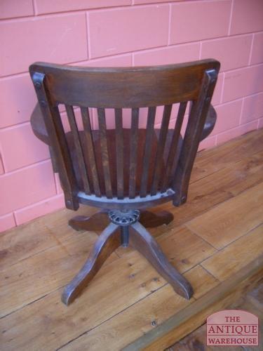 Antieke eiken bureaustoel, circa 1920 2