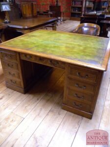 antiek eiken dubbel buro, VERKOCHT