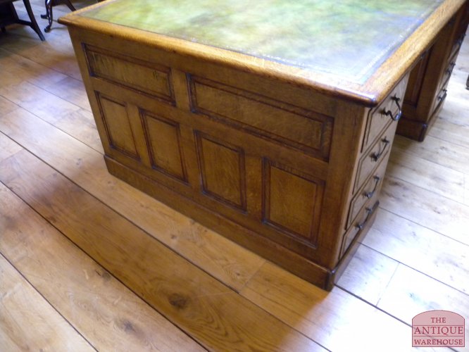 Antiek eiken dubbel bureau 2