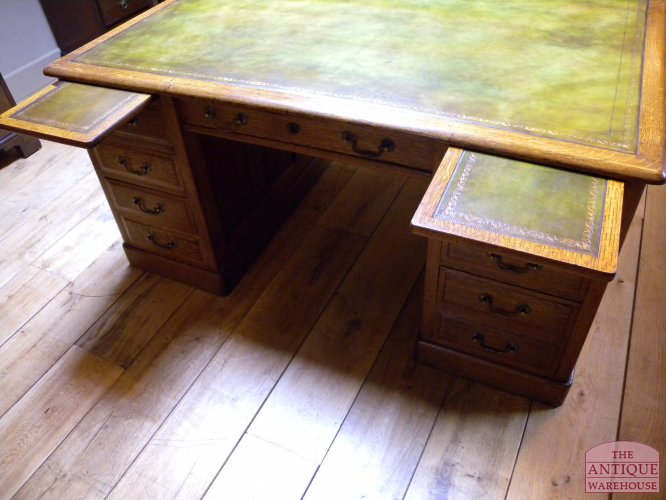 Antiek eiken dubbel bureau 3