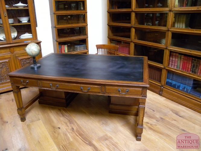 antiek eiken partners desk circa 1880, VERKOCHT