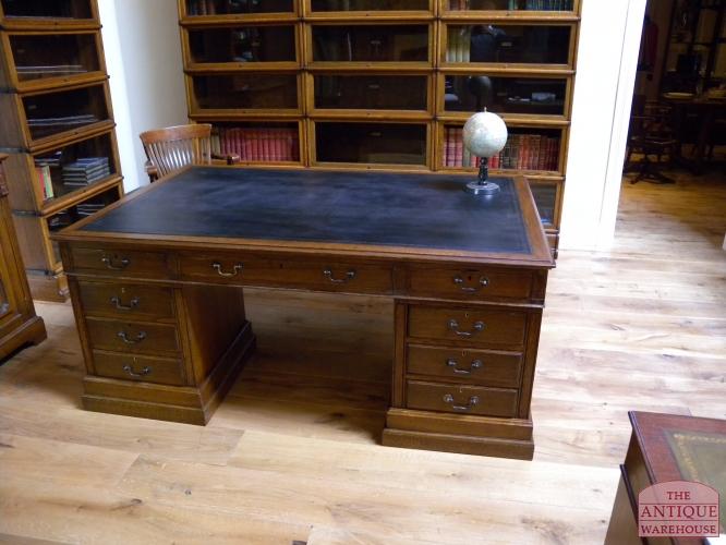 Antiek eiken partnersbureau circa 1880 3