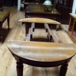 antiek eiken ronde uitdraai uitschuifbare eettafel 1