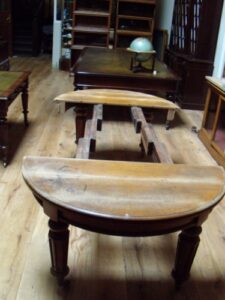 antiek eiken ronde uitdraai uitschuifbare eettafel, VERKOCHT