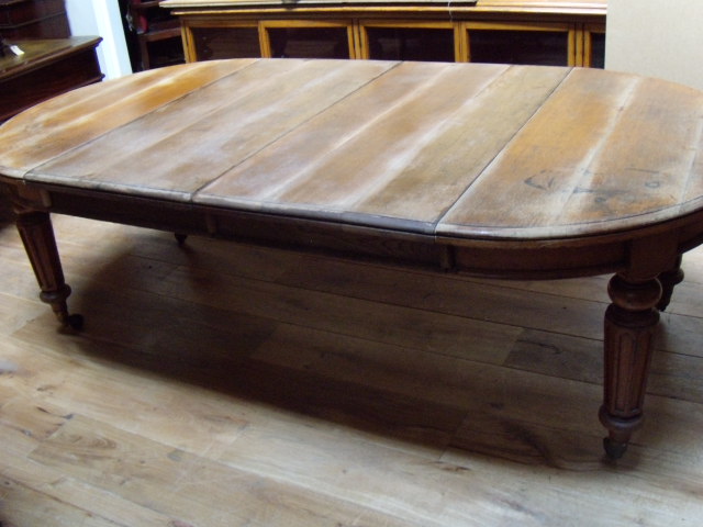 antiek eiken ronde uitdraai uitschuifbare eettafel 2