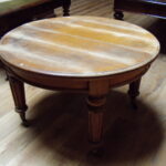 antiek eiken ronde uitdraai uitschuifbare eettafel 3