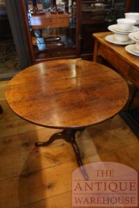 antiek eikenhouten Engelse tilt toptafel, bijzet tafeltje, wijntafeltje