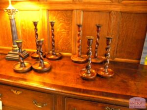 antiek houten kandelaren