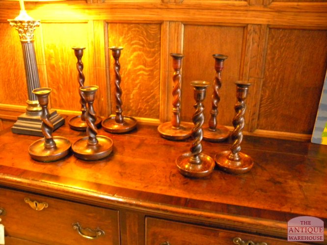 antiek houten kandelaren