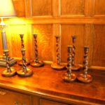 antiek houten kandelaren 3