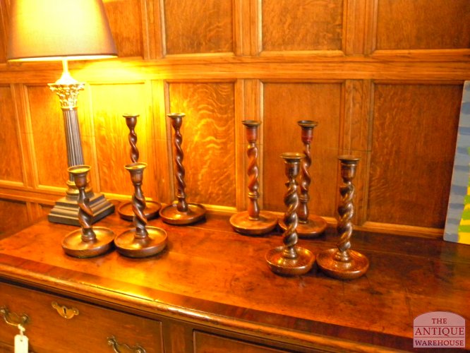 antiek houten kandelaren 3