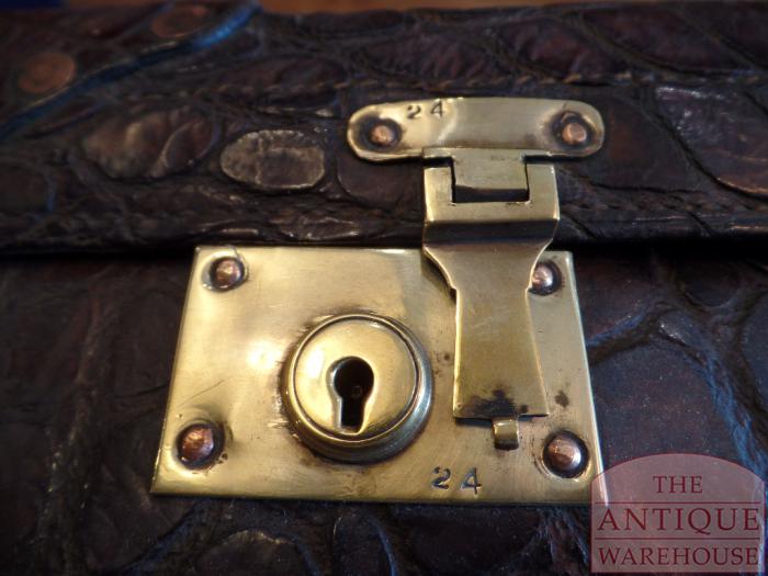 antiek krokodillen huid koffertje 2