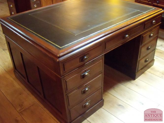 Antiek mahonie partnersbureau van circa 1880 3