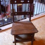 Antiek mahonie bibliotheek trapje 2