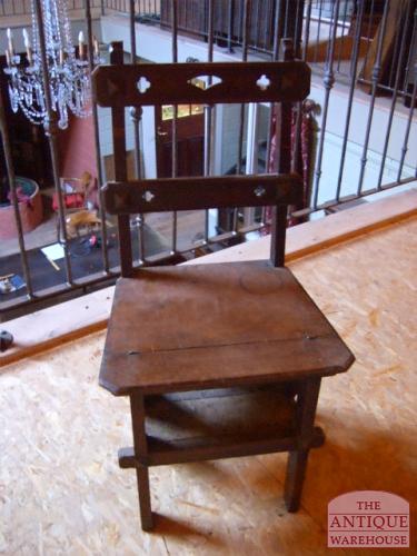 Antiek mahonie bibliotheek trapje 2