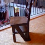 Antiek mahonie bibliotheek trapje 3