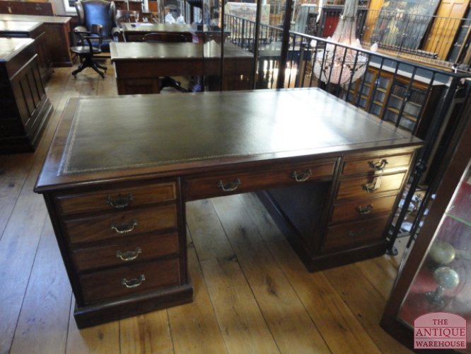 antiek mahonie bureau, partners desk, VERKOCHT