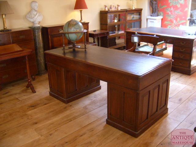 antiek mahonie Engels miltary desk, bureau, VERKOCHT
