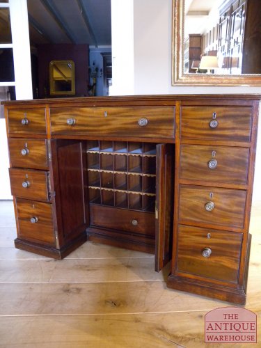 Antiek mahonie Georgian bureau, circa 1780 5