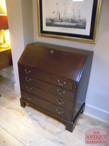 antiek mahonie klepbureau, VERKOCHT