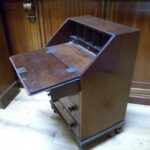 Antiek mahonie klepbureau, secretaire 3