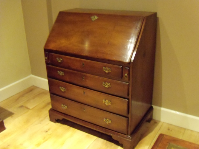 Antiek mahonie klepbureau, laat 18de-eeuws 3