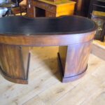 Antiek mahonie niervormig bureau 3