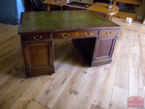 antiek mahonie partners desk circa 1880,VERKOCHT
