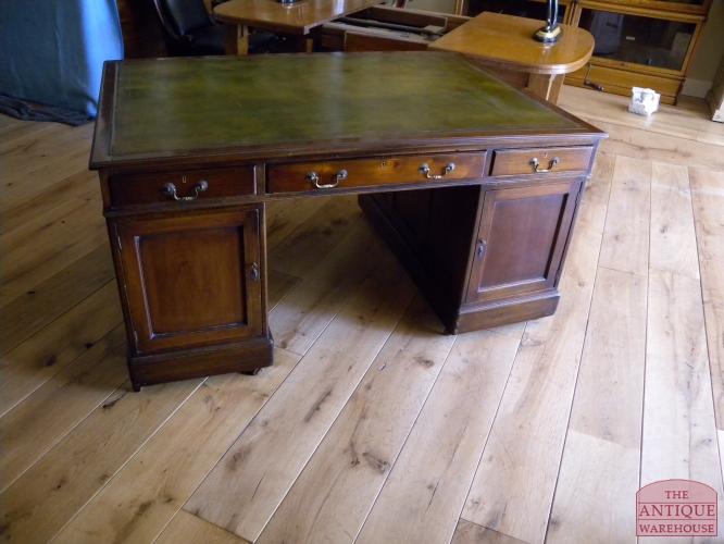 antiek mahonie partners desk circa 1880,VERKOCHT