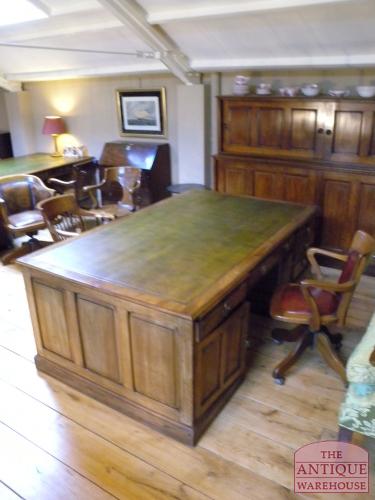 antiek mahonie partners desk, VERKOCHT