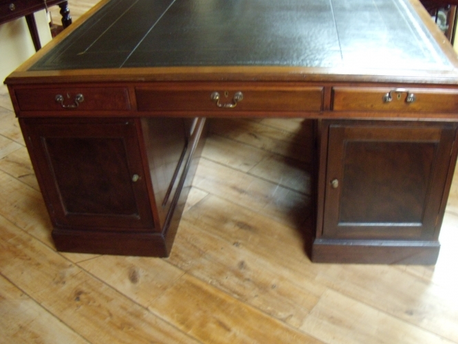 Antiek mahonie partnersbureau, circa 1900 2
