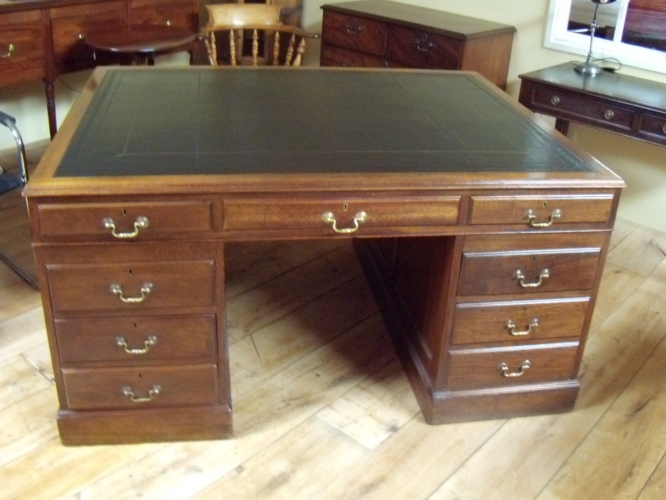 Antiek mahonie partnersbureau, circa 1900 3