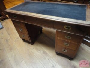 antiek mahonie scheepsbureau, military desk, VERKOCHT