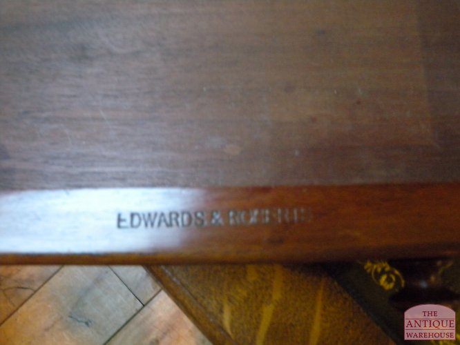 Antiek mahonie schrijftafeltje van Edwards & Roberts, Londen 3
