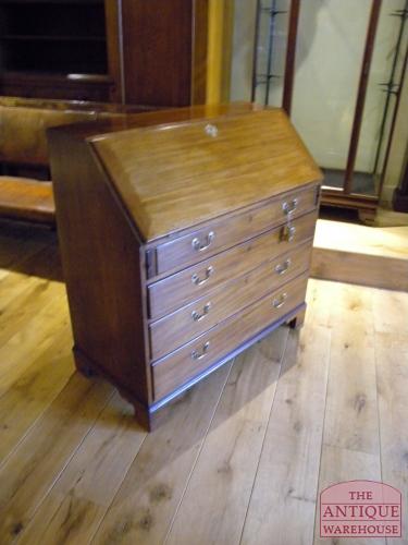 antiek mahonie secretaire, klep bureau, VERKOCHT