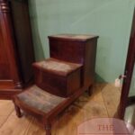 Antiek mahoniehouten Engels bibliotheek trapje 1