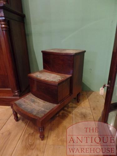 antiek mahoniehouten Engels bibliotheek trapje