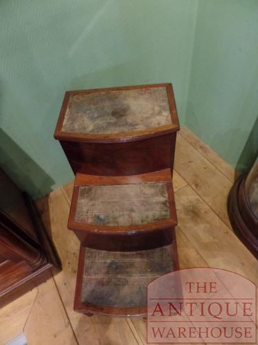 Antiek mahoniehouten Engels bibliotheek trapje 2