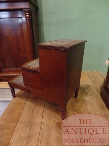 Antiek mahoniehouten Engels bibliotheek trapje 4