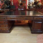 Antiek mahoniehouten Engels partnersbureau 1